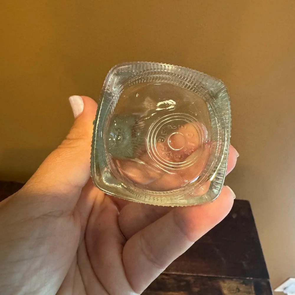 Vintage 1940s Clear Glass Candle Stick Telephone‎ Candy Container Knick Knack